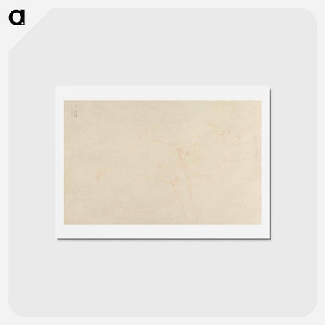 アートポストカード-Two Reclining Nudes - グスタフ クリムト Postcard.