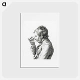 アートポストカード-Boy, drinking from a glass - ジャン ベルナール Postcard.