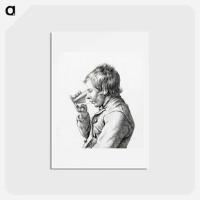 アートポストカード-Boy, drinking from a glass - ジャン ベルナール Postcard.
