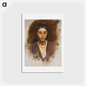 アートポストカード-Egyptian Woman with Earrings - ジョン シンガー サージェント Postcard.