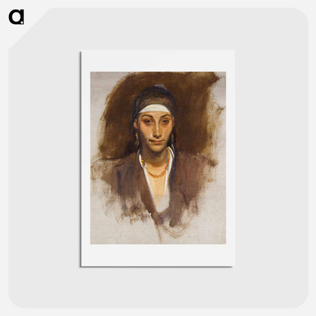 アートポストカード-Egyptian Woman with Earrings - ジョン シンガー サージェント Postcard.