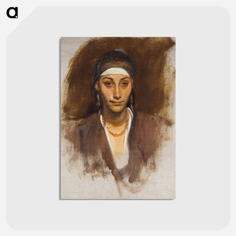 アートポストカード-Egyptian Woman with Earrings - ジョン シンガー サージェント Postcard.