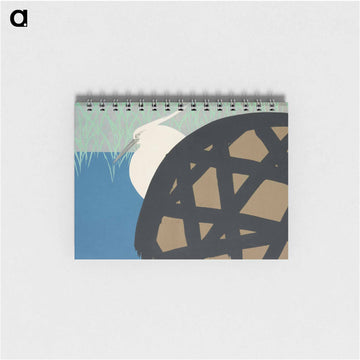 White heron from Momoyogusa–Flowers of a Hundred Generations - 神坂 雪佳 Memo.