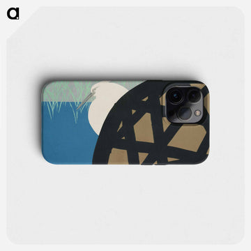 White heron from Momoyogusa–Flowers of a Hundred Generations - 神坂 雪佳 Phone Case.