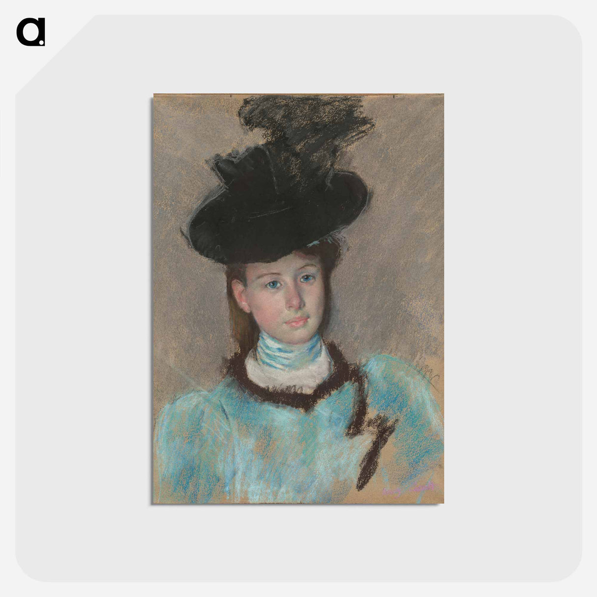 アートポストカード-The Black Hat - メアリー カサット Postcard.