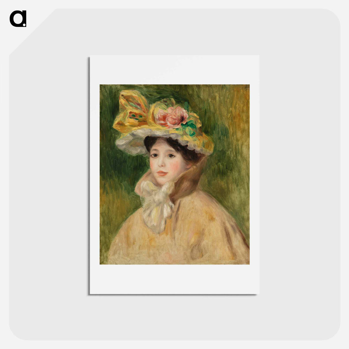 アートポストカード-Woman with Capeline - ピエール オーギュスト ルノワール Postcard.
