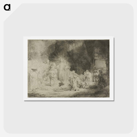 アートポストカード-The Hundred Guilder Print - レンブラント ファン レイン Postcard.