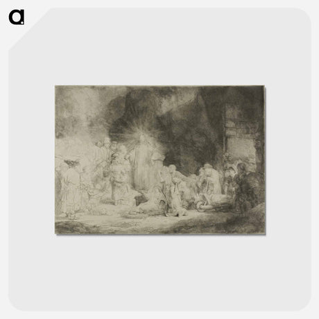 アートポストカード-The Hundred Guilder Print - レンブラント ファン レイン Postcard.