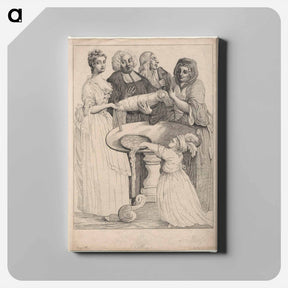 アートパネル-John Henley with five unknown figures - ウィリアム ホガース Canvas.