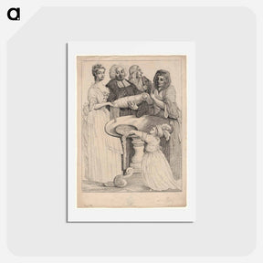 アートポストカード-John Henley with five unknown figures - ウィリアム ホガース Postcard.