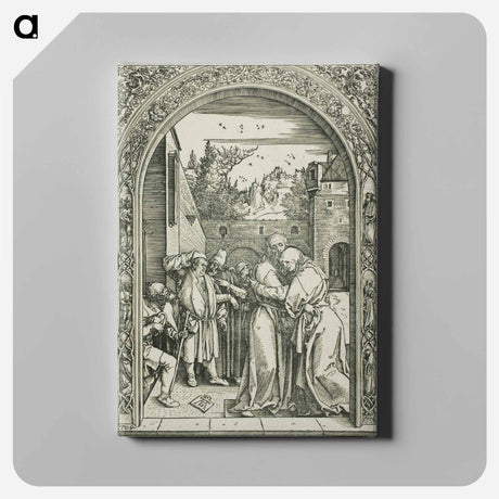 アートパネル-Joachim and St. Anne Meet at the Golden Gate - アルブレヒト デューラー Canvas.