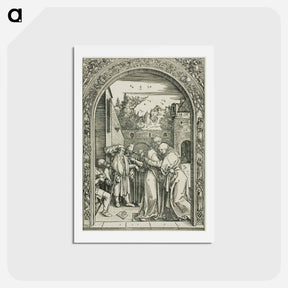 アートポストカード-Joachim and St. Anne Meet at the Golden Gate - アルブレヒト デューラー Postcard.
