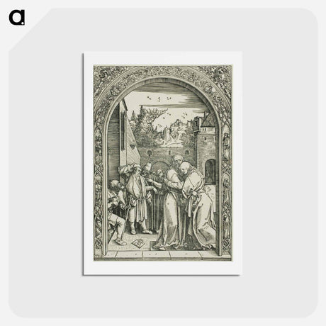 アートポストカード-Joachim and St. Anne Meet at the Golden Gate - アルブレヒト デューラー Postcard.