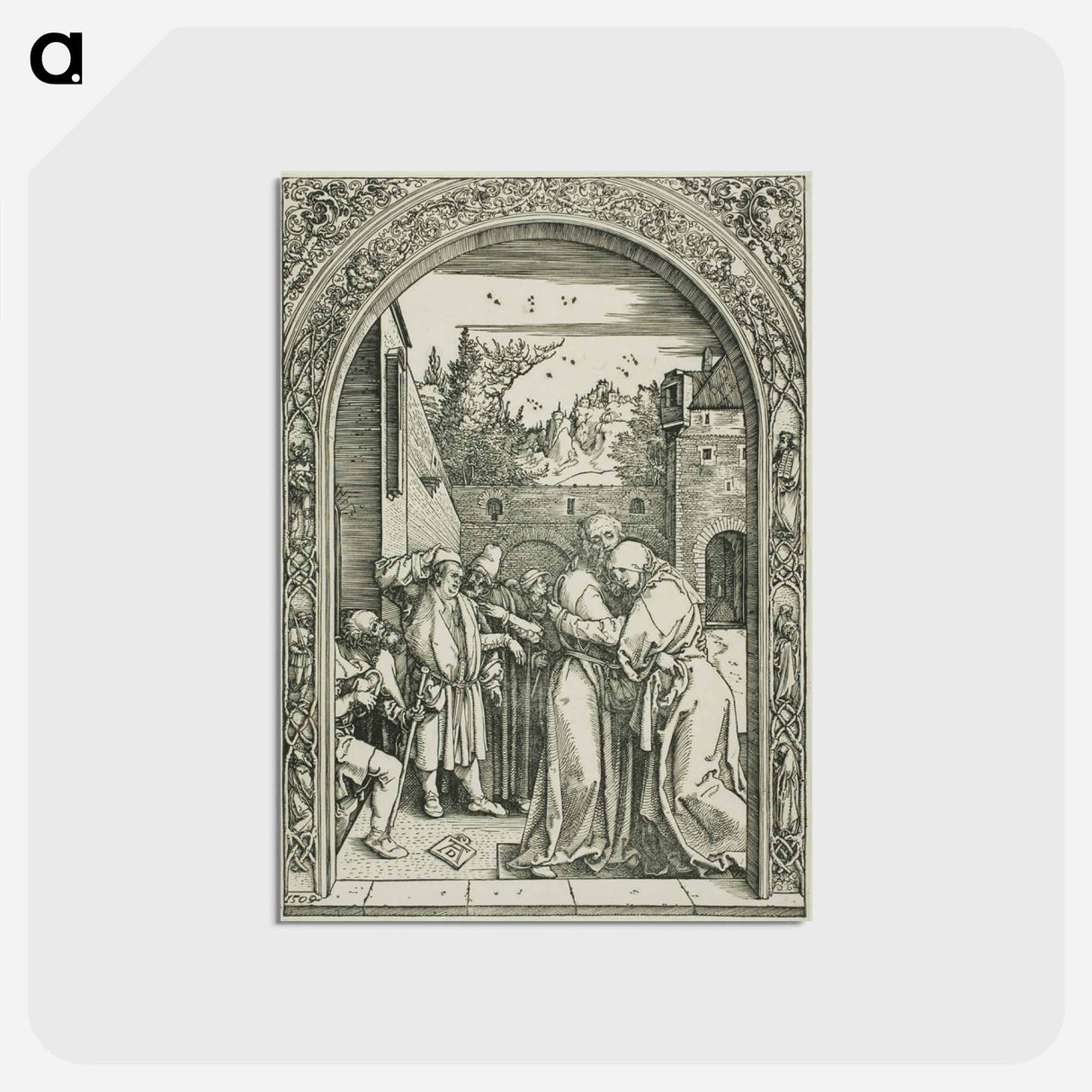 アートポストカード-Joachim and St. Anne Meet at the Golden Gate - アルブレヒト デューラー Postcard.