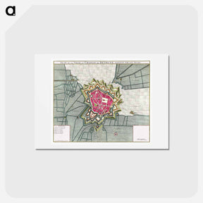 アートポストカード-Plattegrond van Béthune - アンティーク地図 Postcard.