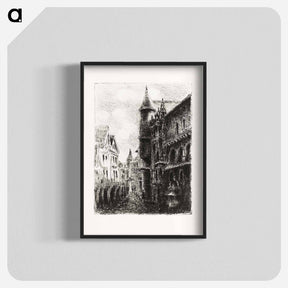 アートポスター-Rue Saint-Romain, Rouen, 1st plate - カミーユ ピサロ Poster.
