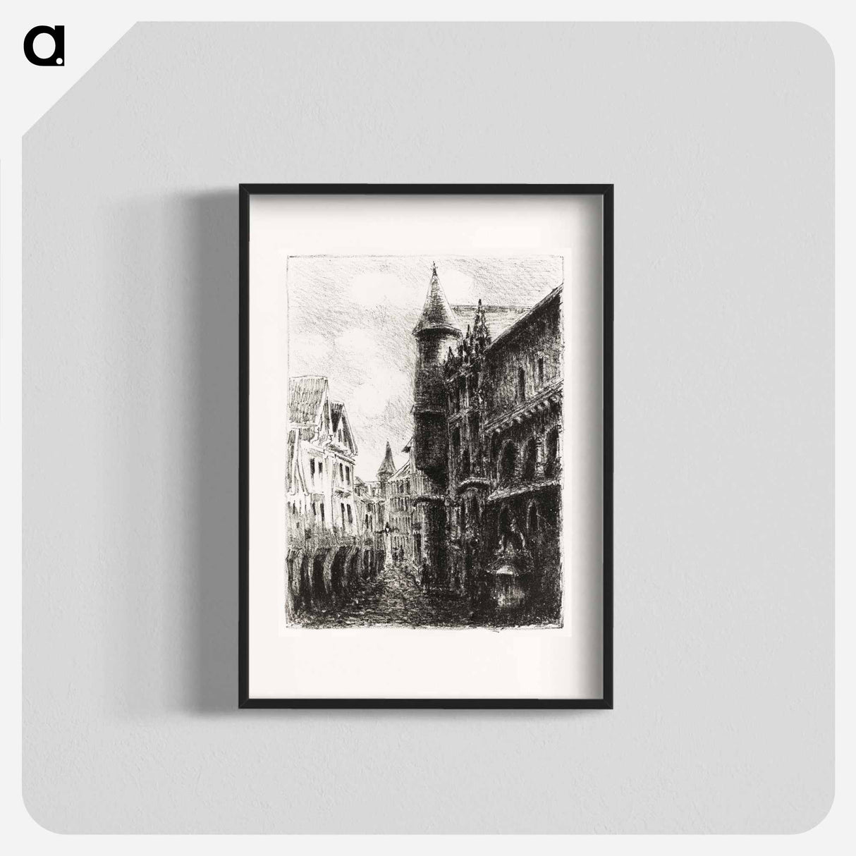 Rue Saint-Romain, Rouen, 1st plate - Camille Pissarro Poster.