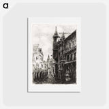 アートポストカード-Rue Saint-Romain, Rouen, 1st plate - カミーユ ピサロ Postcard.