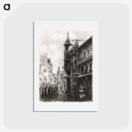 アートポストカード-Rue Saint-Romain, Rouen, 1st plate - カミーユ ピサロ Postcard.