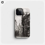 Rue Saint-Romain, Rouen, 1st plate - Camille Pissarro Phone Case.