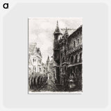 アートポストカード-Rue Saint-Romain, Rouen, 1st plate - カミーユ ピサロ Postcard.