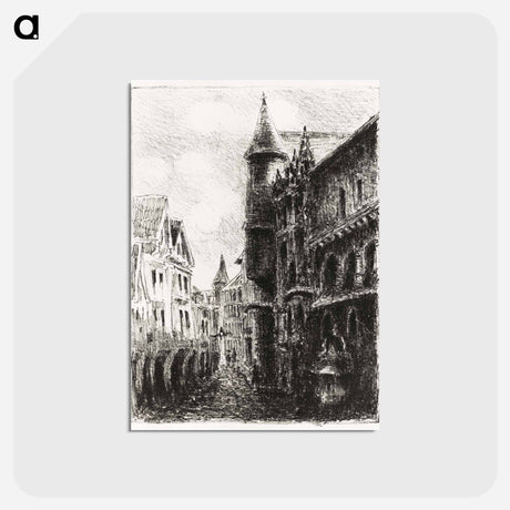 アートポストカード-Rue Saint-Romain, Rouen, 1st plate - カミーユ ピサロ Postcard.