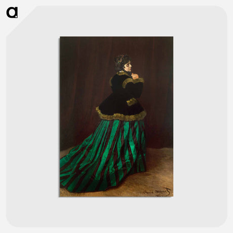 アートポストカード-Camille (The Woman in the Green Dress) - クロード モネ Postcard.