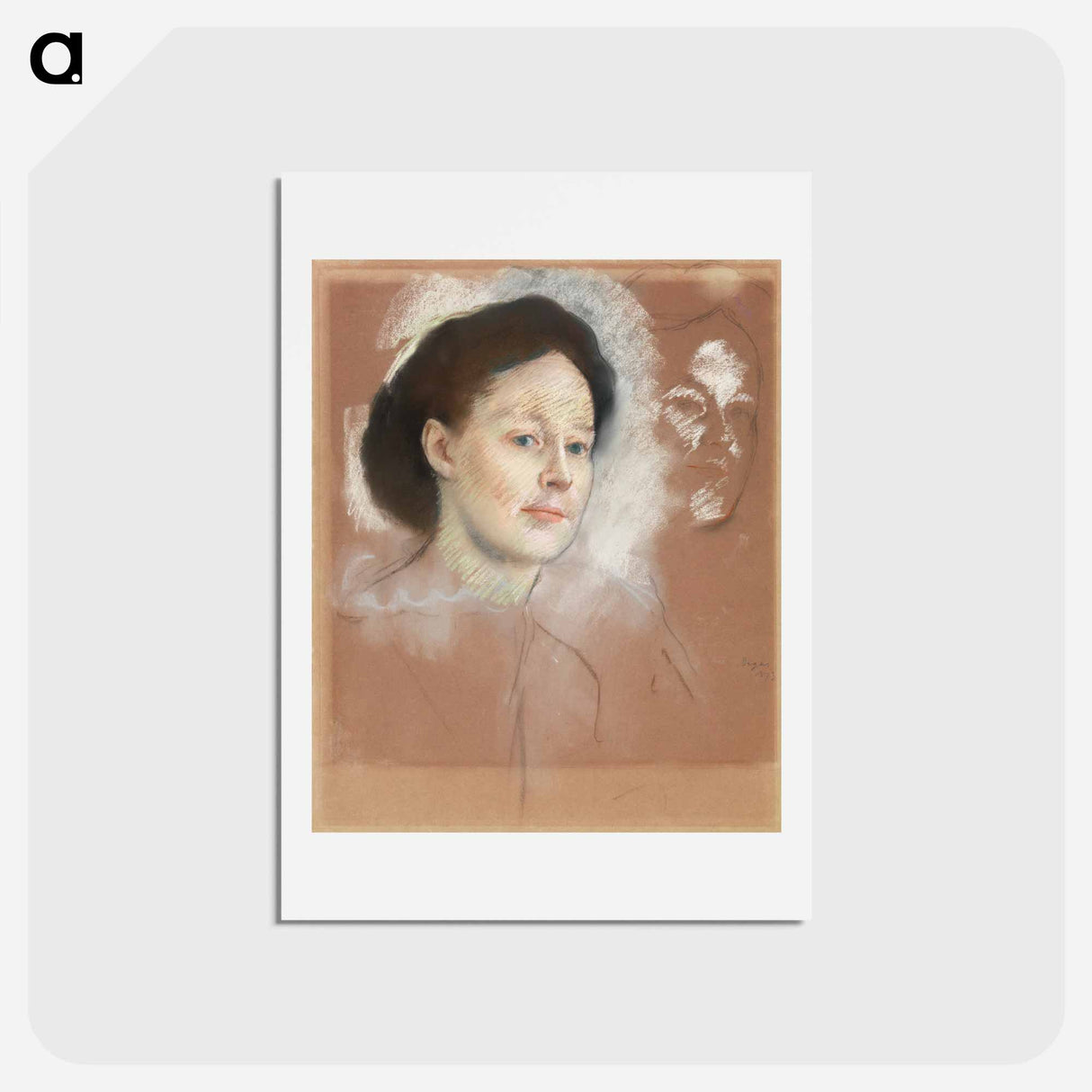 アートポストカード-The Artist's Cousin, Probably Mrs. William Bell - エドガー ドガ Postcard.