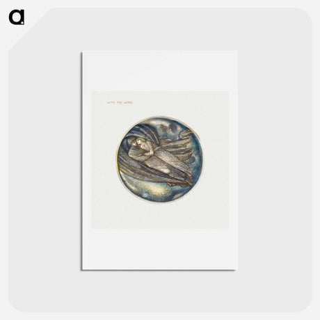 アートポストカード-With the Wind from The Flower Book - エドワード バーン ジョーンズ Postcard.