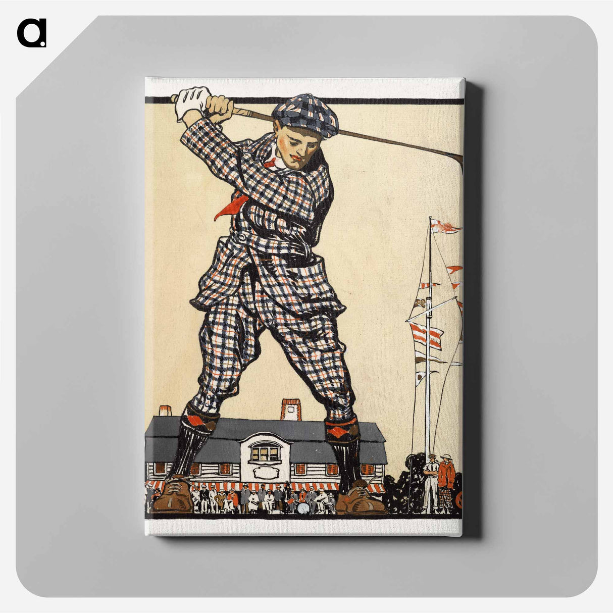 アートパネル-Man swinging golf club - エドワード ペンフィールド Canvas.