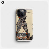 Man swinging golf club - Edward Penfield Phone Case.