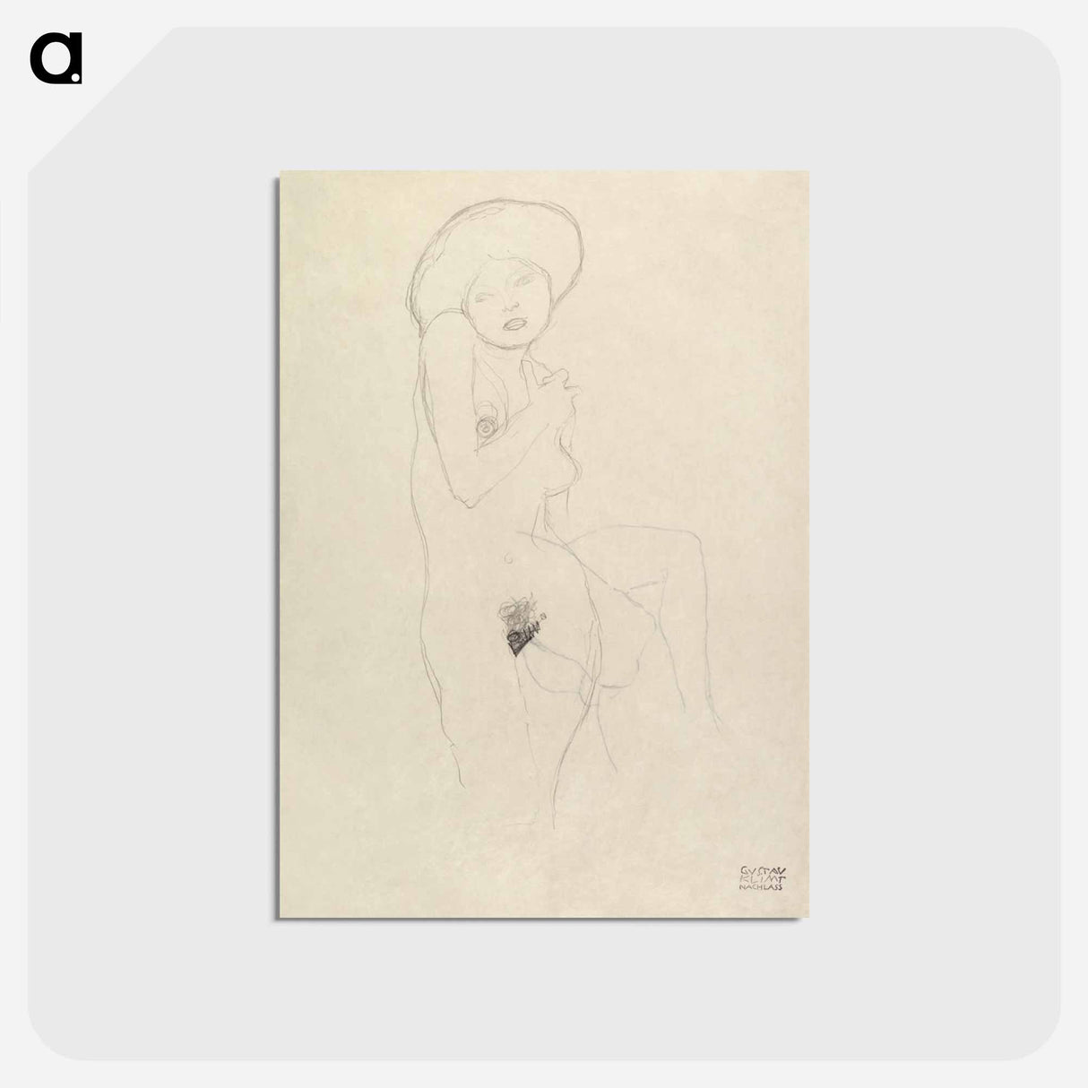 アートポストカード-Standing Nude - グスタフ クリムト Postcard.