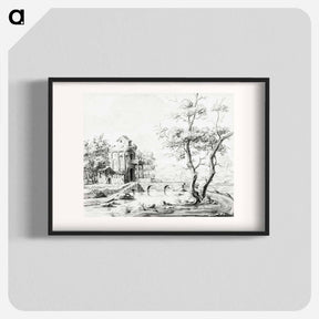 アートポスター-Landscape with fantastic ruin - ジャン ベルナール Poster.