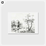 アートポストカード-Landscape with fantastic ruin - ジャン ベルナール Postcard.