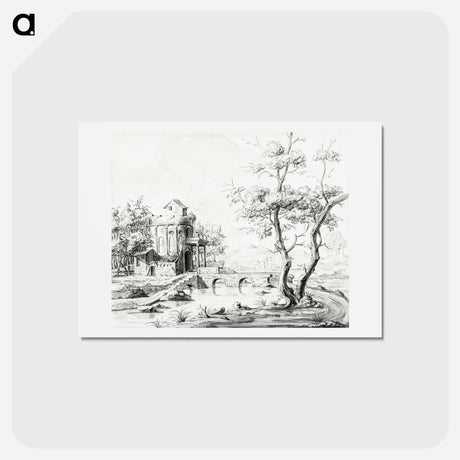 アートポストカード-Landscape with fantastic ruin - ジャン ベルナール Postcard.