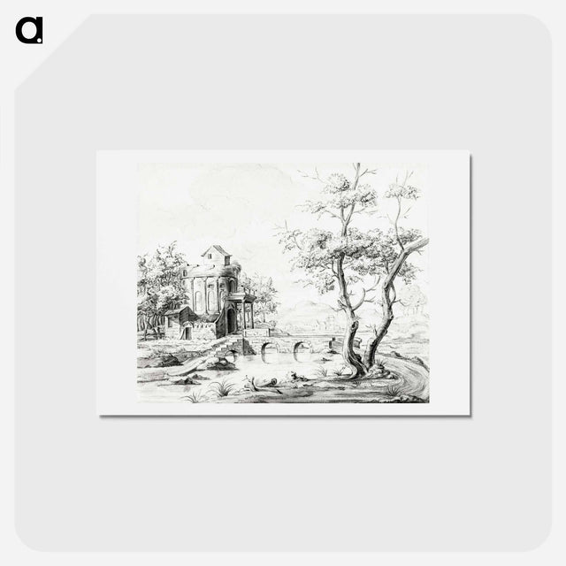アートポストカード-Landscape with fantastic ruin - ジャン ベルナール Postcard.