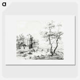 Landscape with fantastic ruin - Jean Bernard Poster.