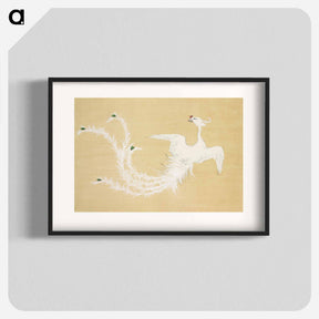 アートポスター-Bird from Momoyogusa–Flowers of a Hundred Generations - 神坂 雪佳 Poster.