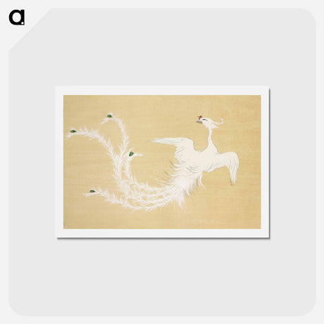 アートポストカード-Bird from Momoyogusa–Flowers of a Hundred Generations - 神坂 雪佳 Postcard.