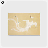 アートポストカード-Bird from Momoyogusa–Flowers of a Hundred Generations - 神坂 雪佳 Postcard.