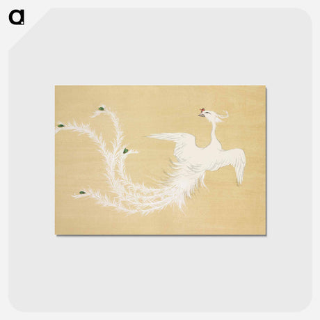 アートポストカード-Bird from Momoyogusa–Flowers of a Hundred Generations - 神坂 雪佳 Postcard.