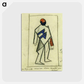 アートポストカード-Costume for Victory over the Sun: Singer - カジミール マレーヴィチ Postcard.