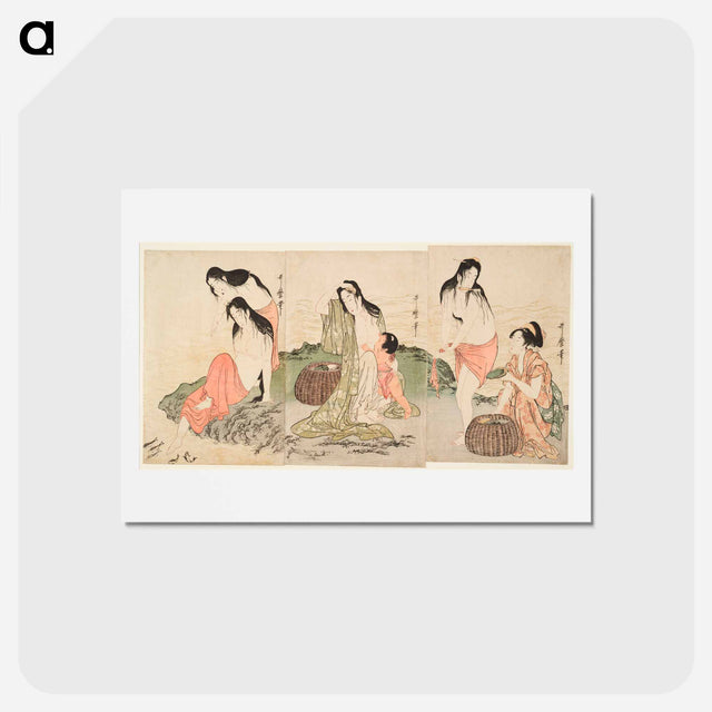 アートポストカード-Abalone Divers - 喜多川 歌麿 Postcard.