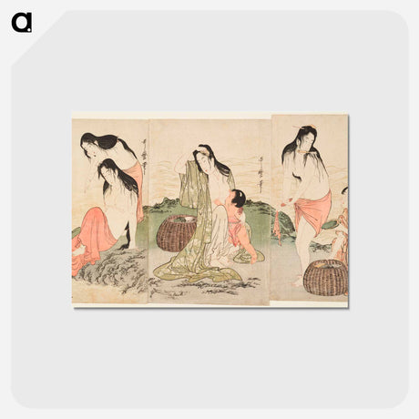 アートポストカード-Abalone Divers - 喜多川 歌麿 Postcard.