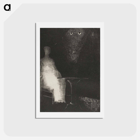 アートポストカード-I Continued to Gaze on the Chair, and Fancied I saw on It a Pale Blue Misty Outline of a Human Figure - オディロン ルドン Postcard.