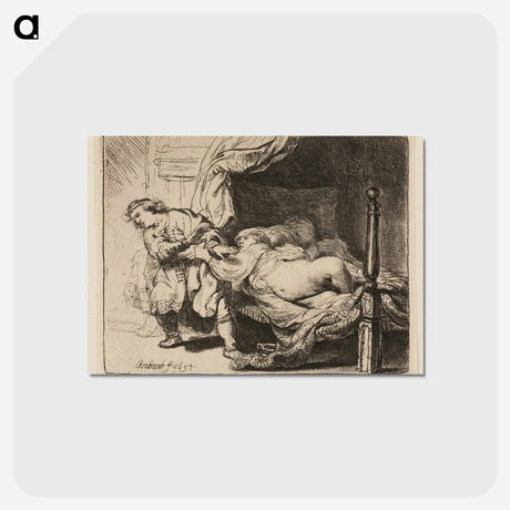 アートポストカード-Joseph and Potiphar's Wife - レンブラント ファン レイン Postcard.