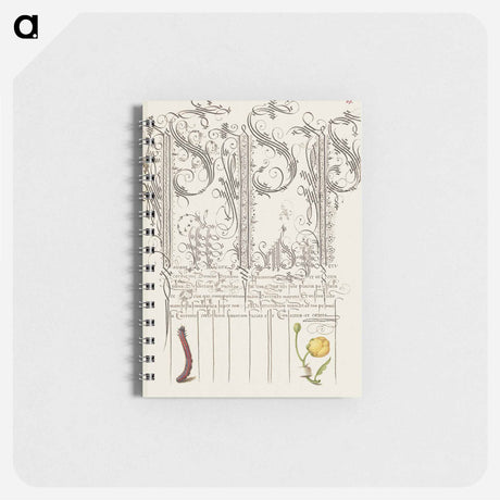 アートメモ帳-Caterpillar and Globeflower from Mira Calligraphiae Monumenta
 - 書道のお手本 Memo.