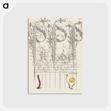 アートポストカード-Caterpillar and Globeflower from Mira Calligraphiae Monumenta
 - 書道のお手本 Postcard.