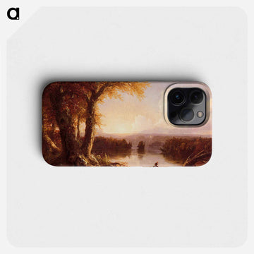 Indian at Sunset - トーマス コール Phone Case.
