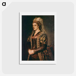 アートポストカード-Portrait of Caterina Cornaro (1454-1510) wife of King James II of Cyprus, dressed as St. Catherine - ティツィアーノ ヴェチェッリオ Postcard.